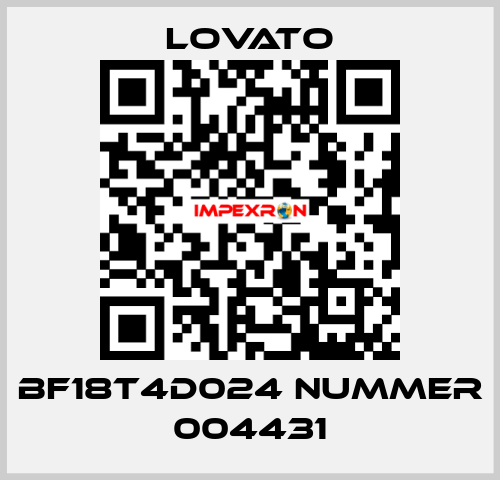 BF18T4D024 NUMMER 004431 Lovato
