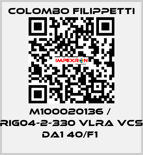 M100020136 /  RIG04-2-330 VLRA VCS DA1 40/F1  Colombo Filippetti