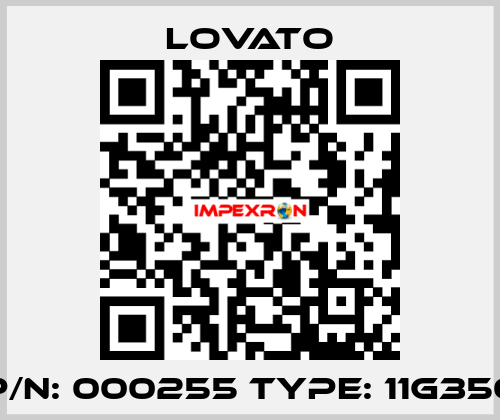 P/N: 000255 Type: 11G350 Lovato