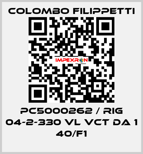 PC5000262 / RIG 04-2-330 VL VCT DA 1 40/F1 Colombo Filippetti