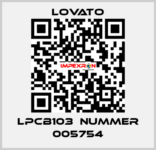 LPCB103  Nummer 005754 Lovato