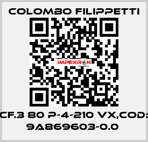 CF.3 80 P-4-210 VX,Cod: 9A869603-0.0  Colombo Filippetti