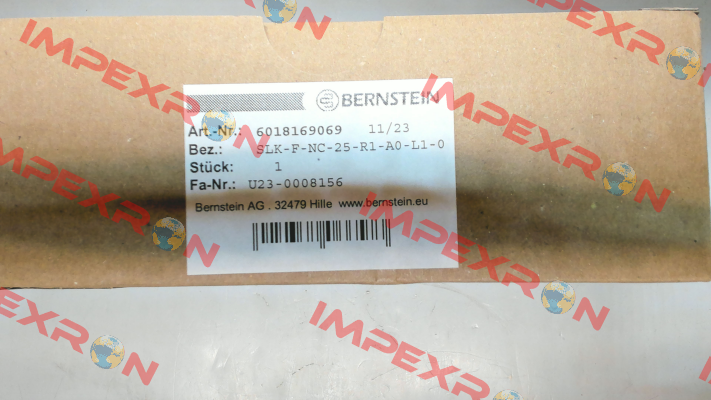 P/N: 6018169069 Type: SLK-F-NC-25-R1-A0-L1-0 Bernstein