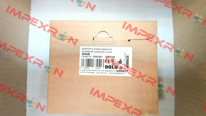 p/n: 0063451, Type: BA9053/412 AC20mA/200mA/1A Dold