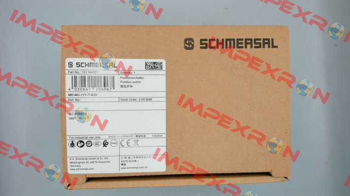 p/n: 101164827, Type: MD 441-11Y-T-M20 Schmersal