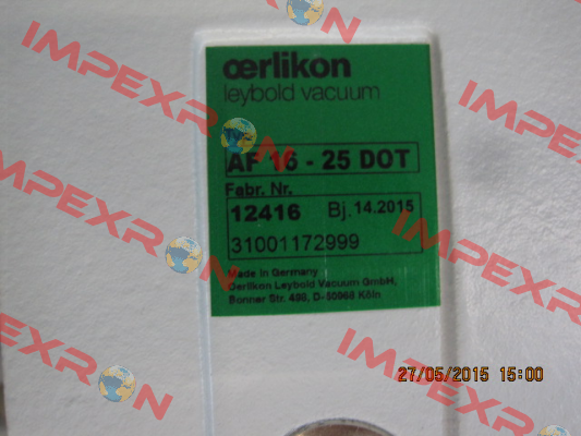 12416  AF 16 - 25 DOT  Auspuff-Filter  Anschluss DN 25KF Leybold