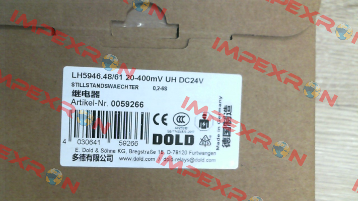 P/N: 0059266 Type: LH5946.48/61 20-400mV UH DC24V Dold