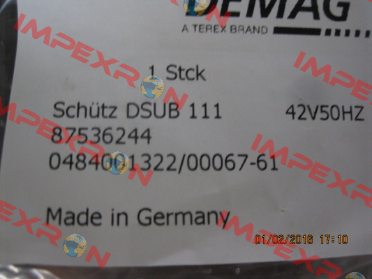 P/N: 87551444, Type DSUB 111 24V50HZ Demag