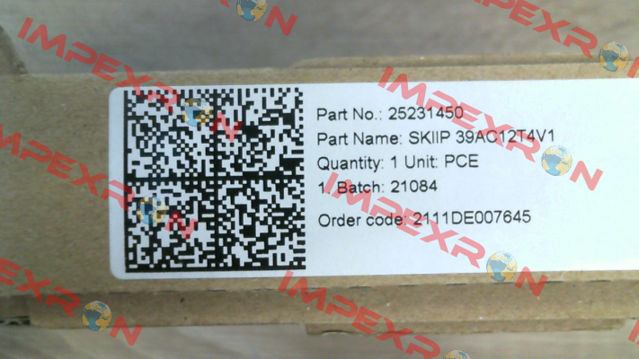 P/N: 25231450 Type: SKiiP 39AC12T4V1 Semikron