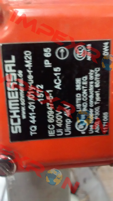 P/N: 101171065 Type: TQ 441-01/01 Y-ue-f-M20-1572 Schmersal