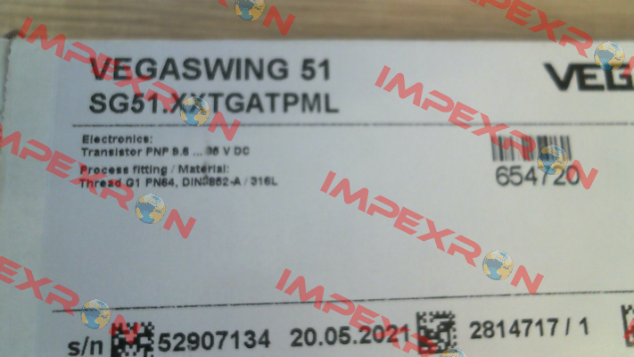 P/N: SG51.XXTGATPML, Type: VEGASWING 51 Vega