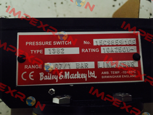 Type 1382 No. 15C9859105 Bailey & Mackey