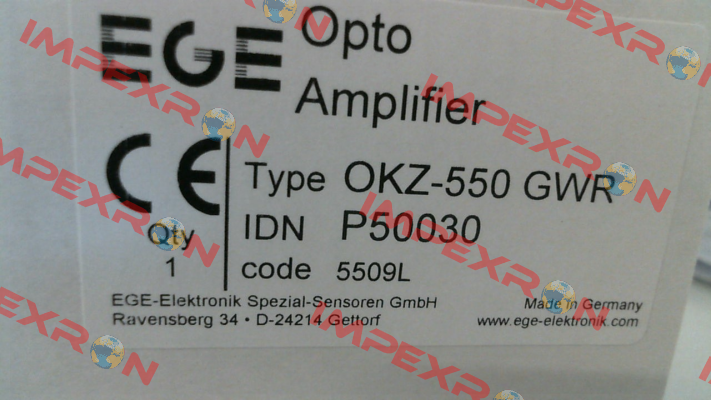 p/n: P50030, Type: OKZ 550 GWR Ege