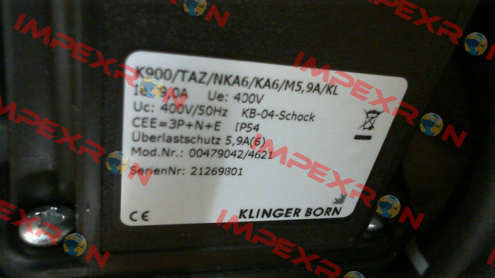 P/N: 0047.9042, Type: K900/TAZ/NKA6/KA6/M5,9A/KL Klinger Born