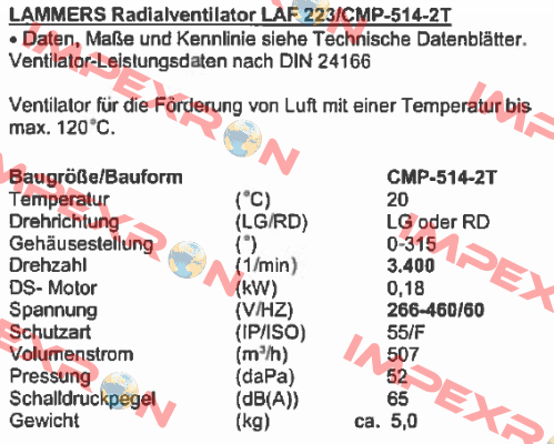 LAF 223/CMP-514-2T-60 HZ Sodeca