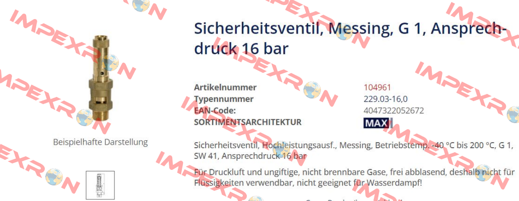 P/N: 104961 Type: 229.03-16,0 Riegler