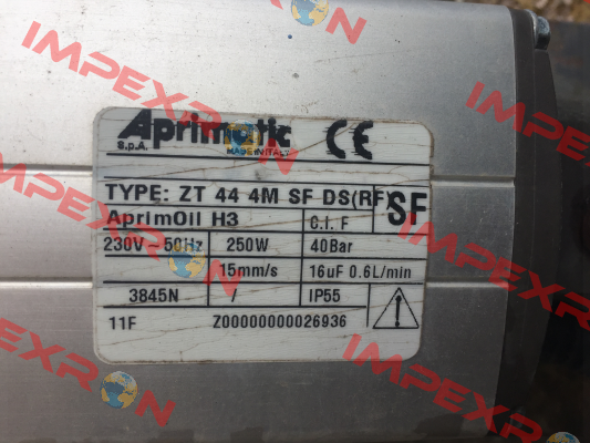 P/N: 41009/009 Type: ZT 44 4M SF DS (RF) Aprimatic