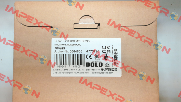 p/n: 0064605, Type: BH5910.22/00MF2/61 DC24V Dold