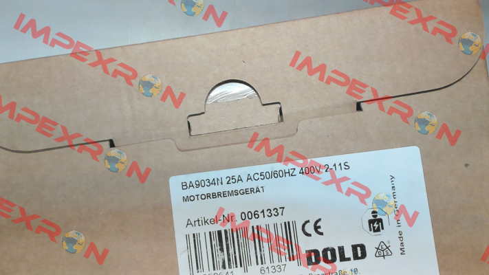 P/N: 0061337, Type: BA9034N 25A AC50/60HZ 400V 2-11S Dold