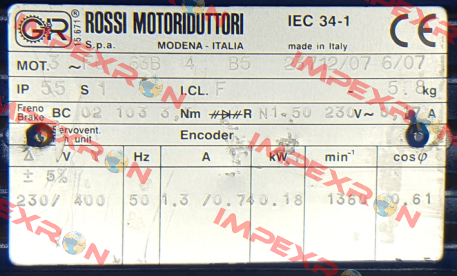 FO 63B 4 B5 23712/07 6/07 - replaced by HBZ 63B 4 230.400-50 B5  Rossi