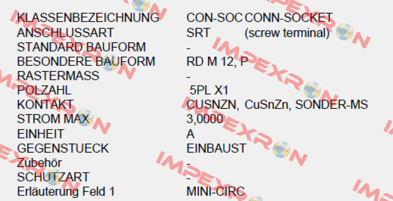 P/N: 00917116, Type: SV-BU SCH 5PL RD M12 KUPPL-BU PG 7 S713 Burkert