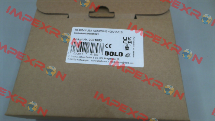 p/n: 0061853, Type: BA9034N 25A AC50/60HZ 400V 2-31S Dold